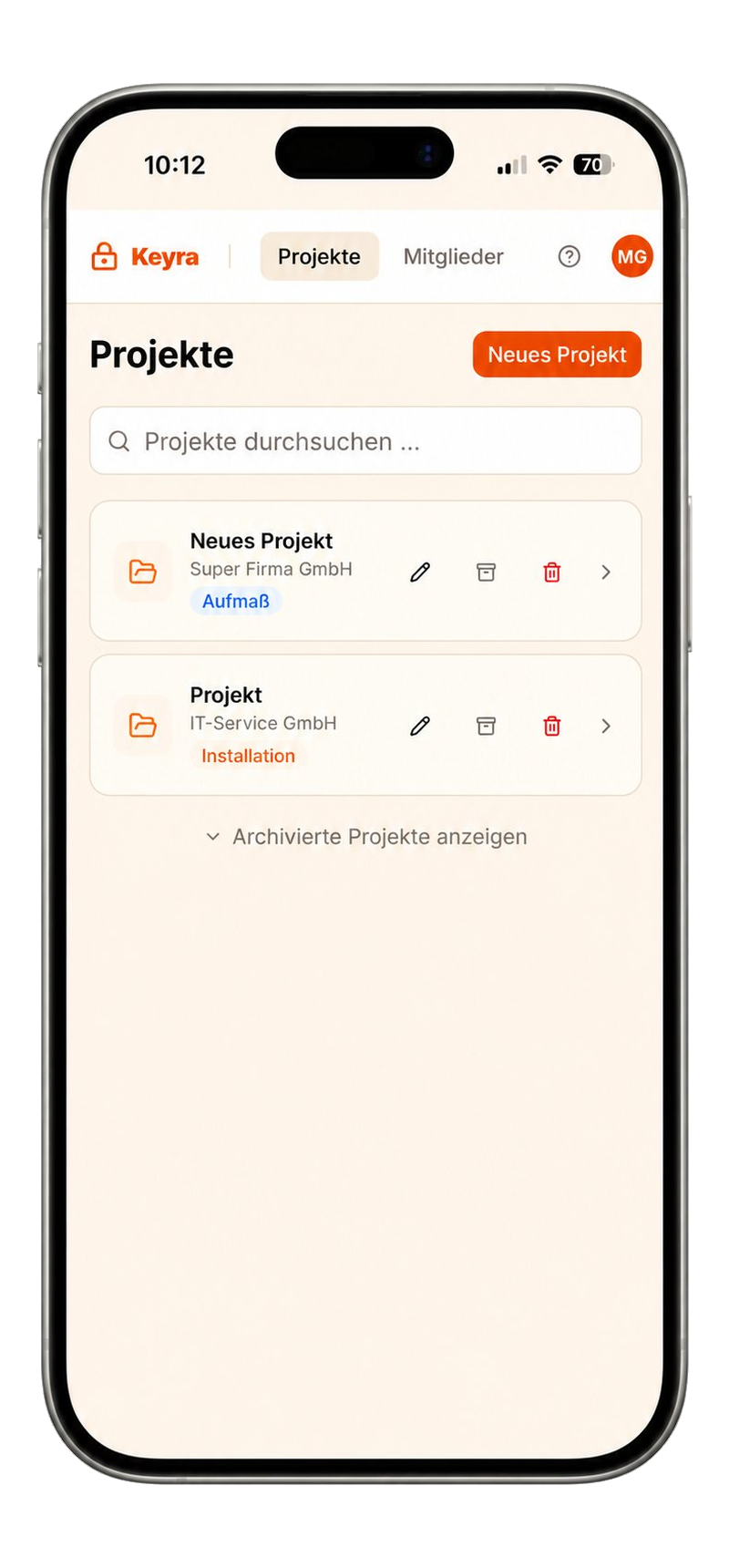 Keyra App Screenshot